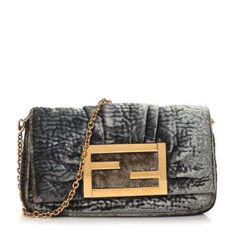 FENDI Velvet Mia Pochette Grey 1268381 